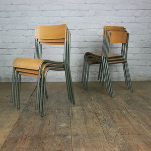 Vintage Tubular Steel JUNIOR height School Stacking Chairs - GREY x 1 (30 available)