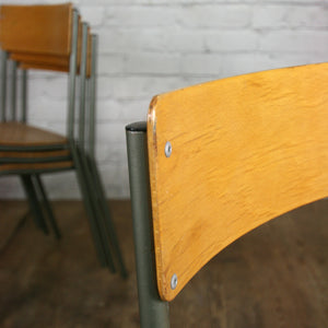 Vintage Tubular Steel JUNIOR height School Stacking Chairs - GREY x 1 (30 available)
