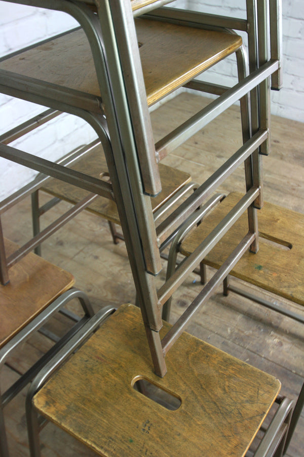 8 Vintage School Laboratory Stacking Stools