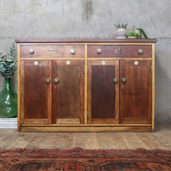 Vintage School Double Laboratory Cabinet / Sideboard - 2201e