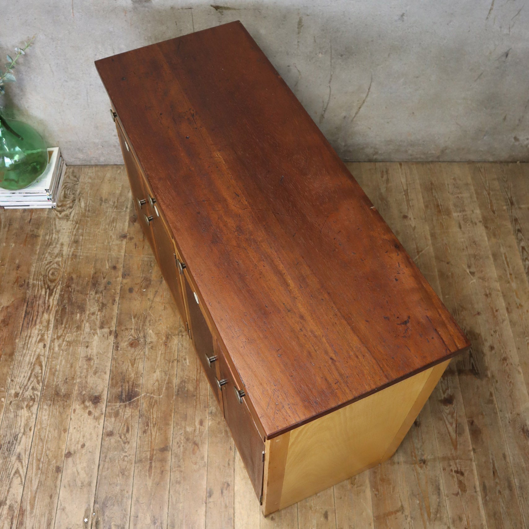 Vintage School Double Laboratory Cabinet / Sideboard - 2201e – Mustard ...