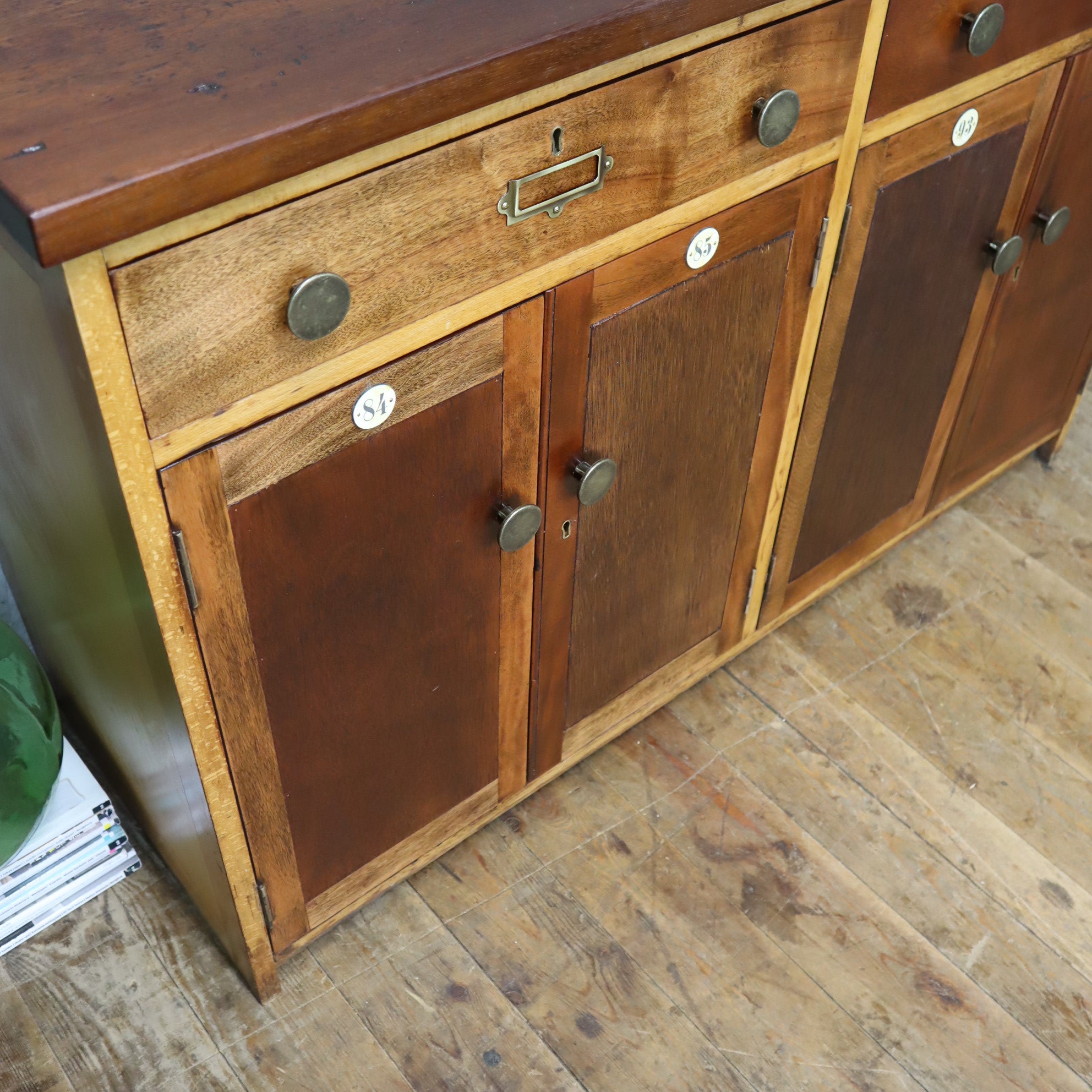Vintage School Double Laboratory Cabinet / Sideboard - 2201e – Mustard ...