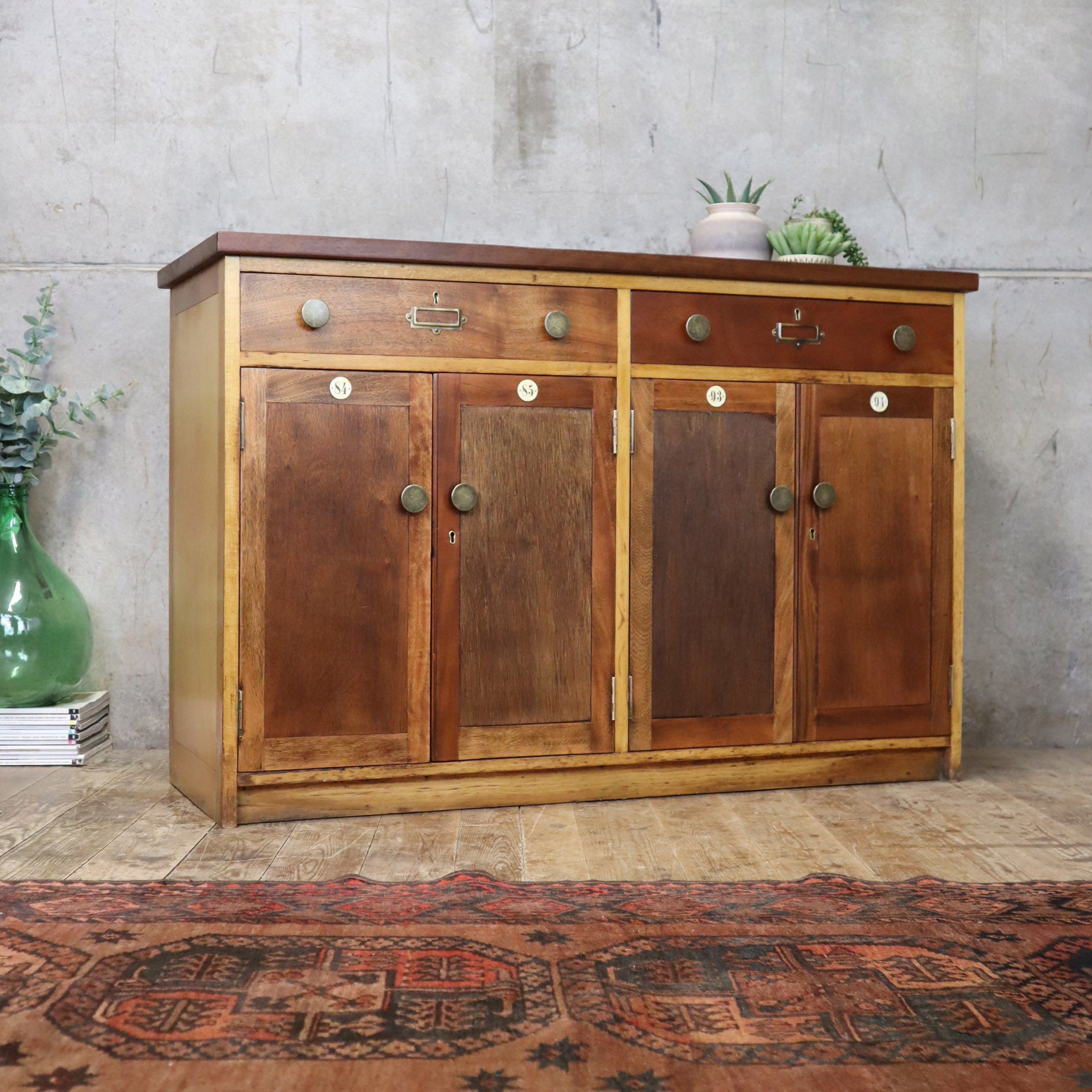 Vintage School Double Laboratory Cabinet / Sideboard - 2201e – Mustard ...