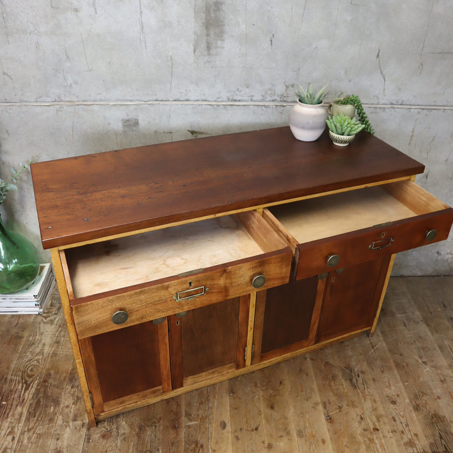 Vintage School Double Laboratory Cabinet / Sideboard - 2201e – Mustard ...