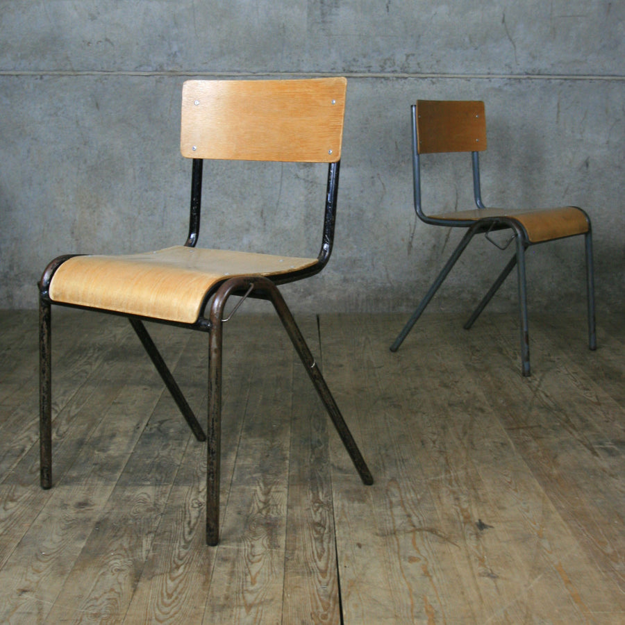 X8 Vintage Industrial School Stacking Chairs - ADULT SIZE