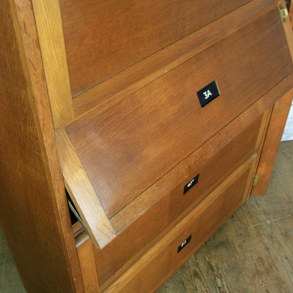 Mid Century Oak Bookcase Cabinet