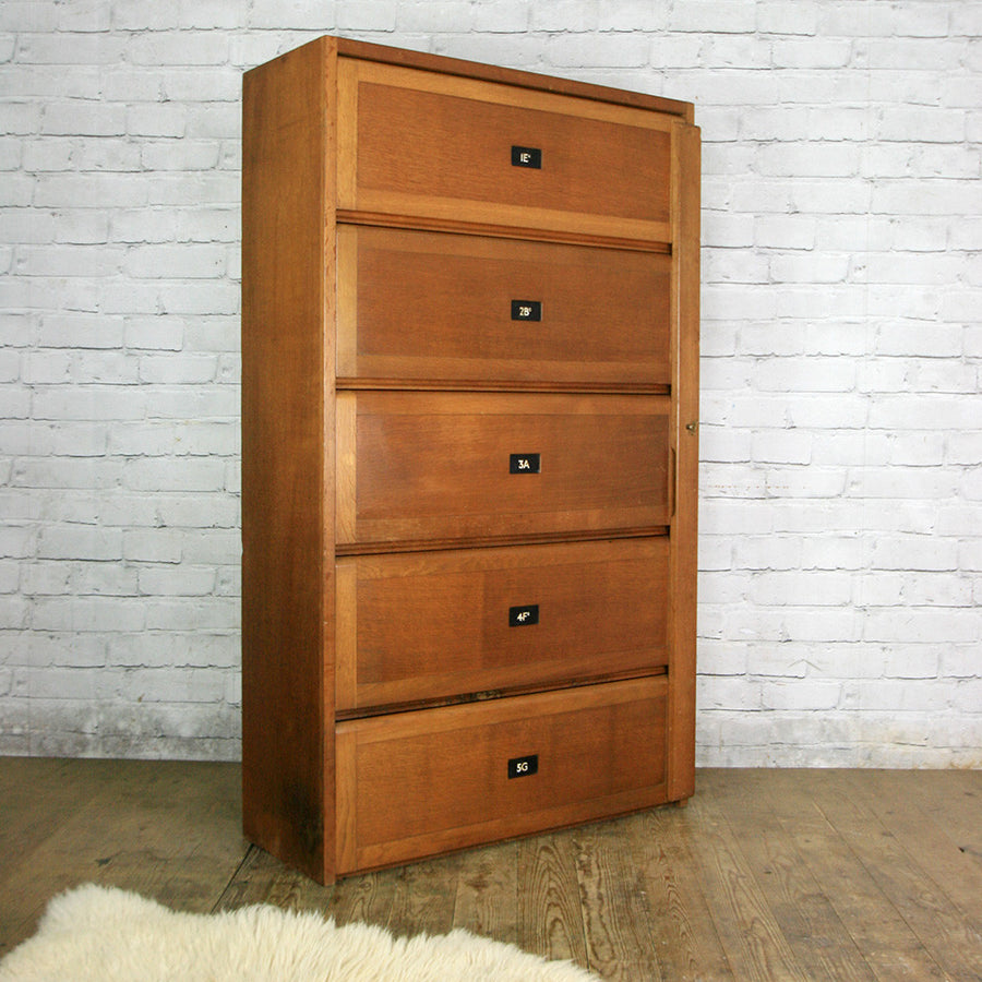 Mid Century Oak Bookcase Cabinet