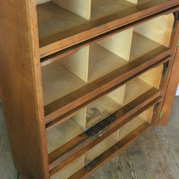 Mid Century Oak Bookcase Cabinet