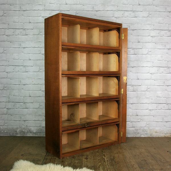 Mid Century Oak Bookcase Cabinet