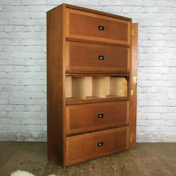 Mid Century Oak Bookcase Cabinet