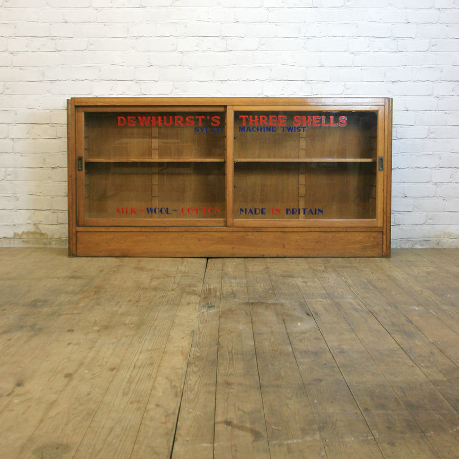Vintage Dewhursts Sylko Oak Habedashery Display Cabinet