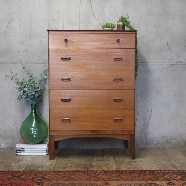 Mid Century Teak Chest of Drawers Tallboy - 2304g