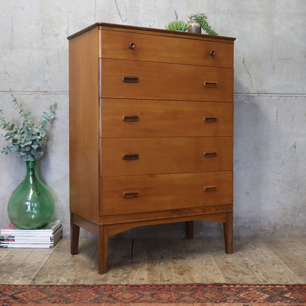 Mid Century Teak Chest of Drawers Tallboy - 2304g