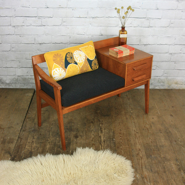 Vintage Chippy Heath Teak Telephone Seat