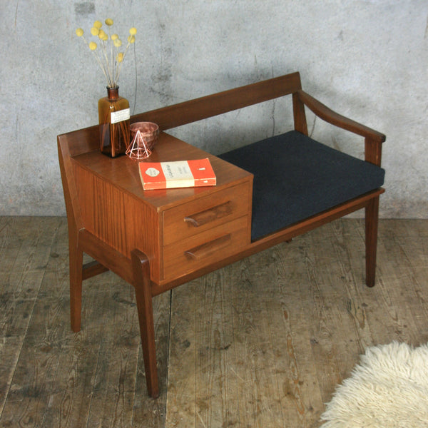 Vintage Chippy Heath Teak Telephone Seat