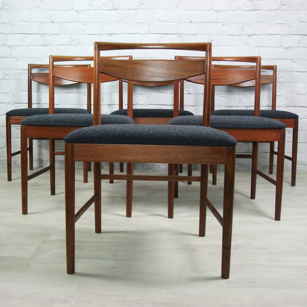 6 Vintage 1970s McIntosh Teak Dining Chairs