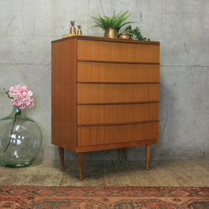Mid Century Tallboy Chest of Drawers #0518