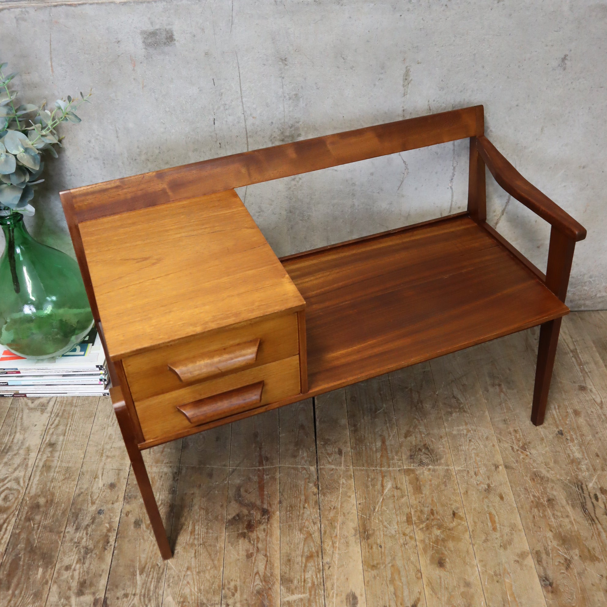 Chippy Heath Teak Telephone Seat - #1706i – Mustard Vintage