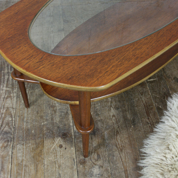 Teak Mid Century Oval Coffee Table