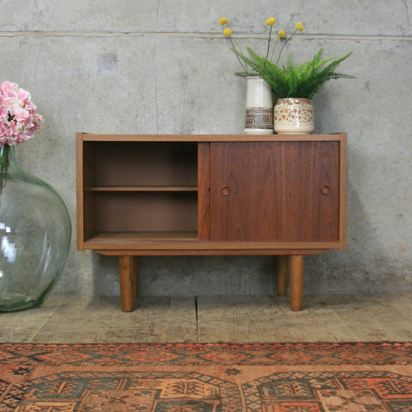 Small Mid Century Danish Teak Media Cabinet #2