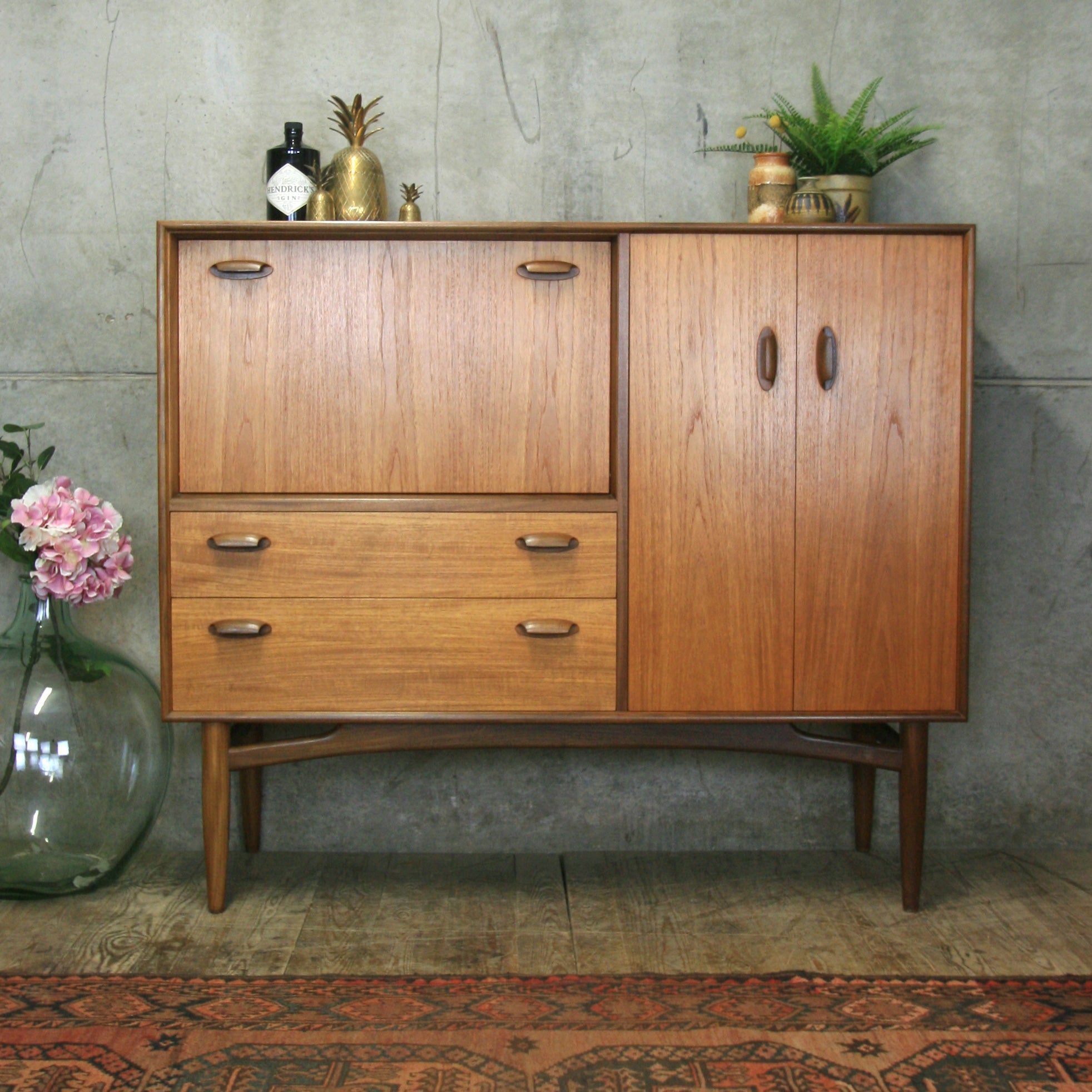 Rare GPlan Teak Drinks 1810 Mustard Vintage