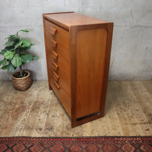 Mid Century Teak Chest of Drawers Tallboy - 2708a