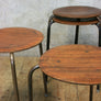 X4 Vintage Teak Mid Century Stacking Stools
