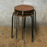 X4 Vintage Teak Mid Century Stacking Stools