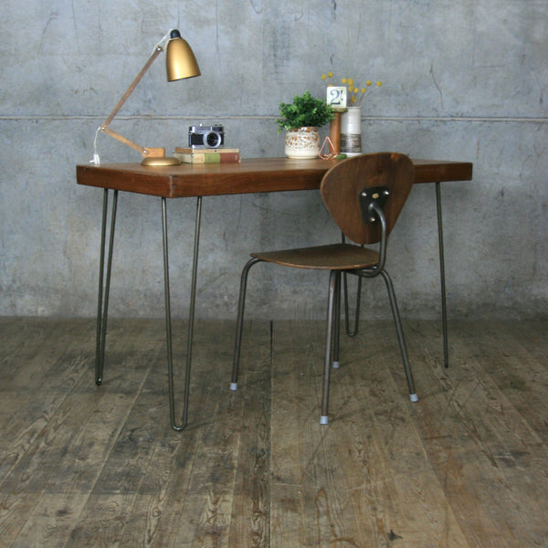 Reclaimed School Desk / Table with Hairpin Legs