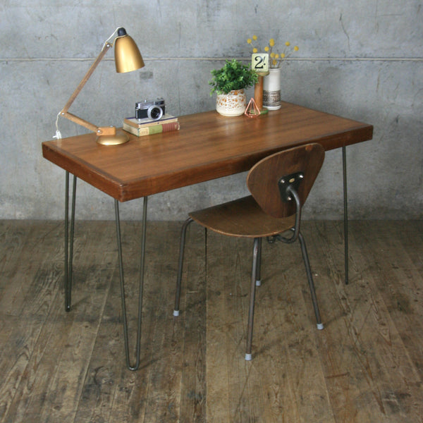 Reclaimed School Desk / Table with Hairpin Legs