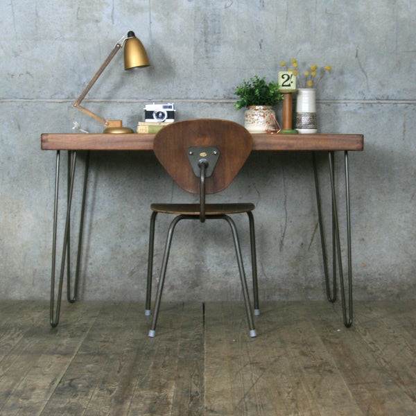Reclaimed School Desk / Table with Hairpin Legs