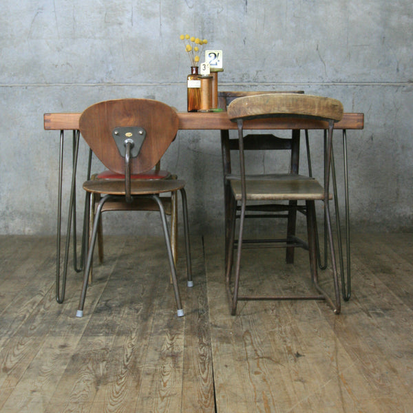 Reclaimed School Desk / Table with Hairpin Legs