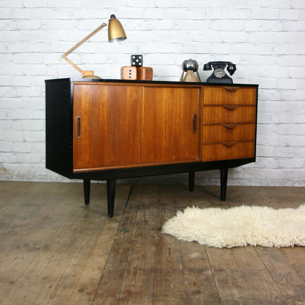 Vintage Teak & Ebony Petite Sideboard/Media Cabinet