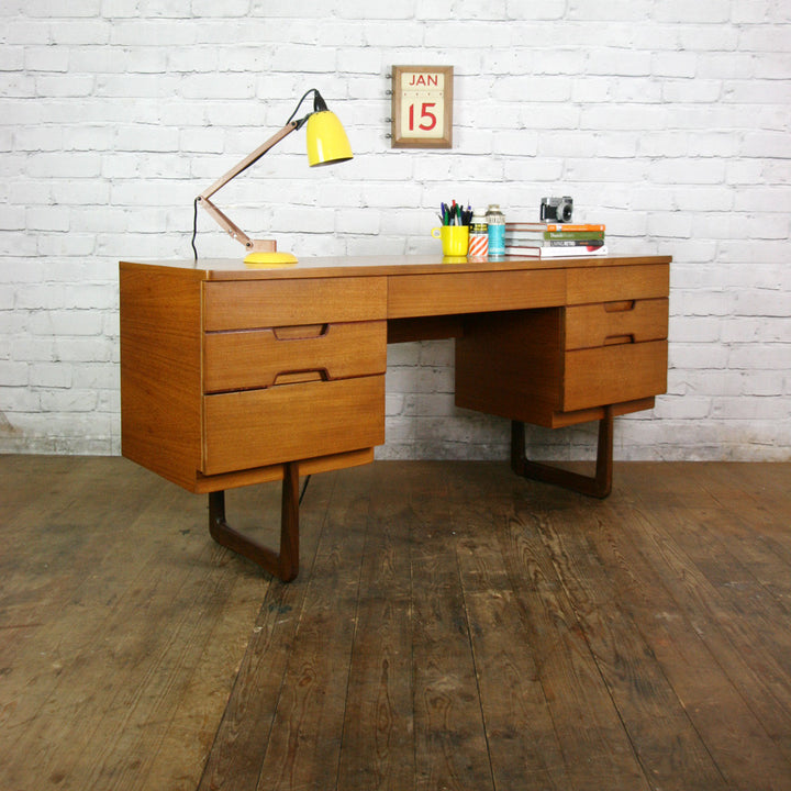 Vintage Teak Uniflex Desk Dressing Table