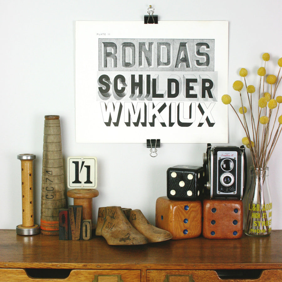 Vintage 'RONDAS' Typographic Plate No.11