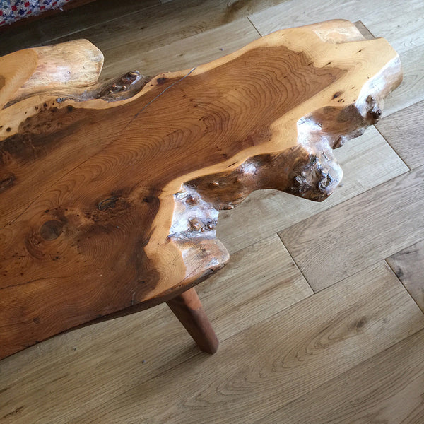 Mid Century Walnut Live Edge Coffee Table