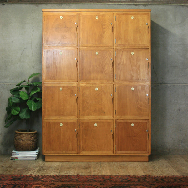 Vintage School Gym Wooden Lockers - 0707c