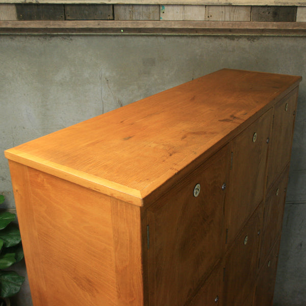 Vintage School Gym Wooden Lockers - 0707c