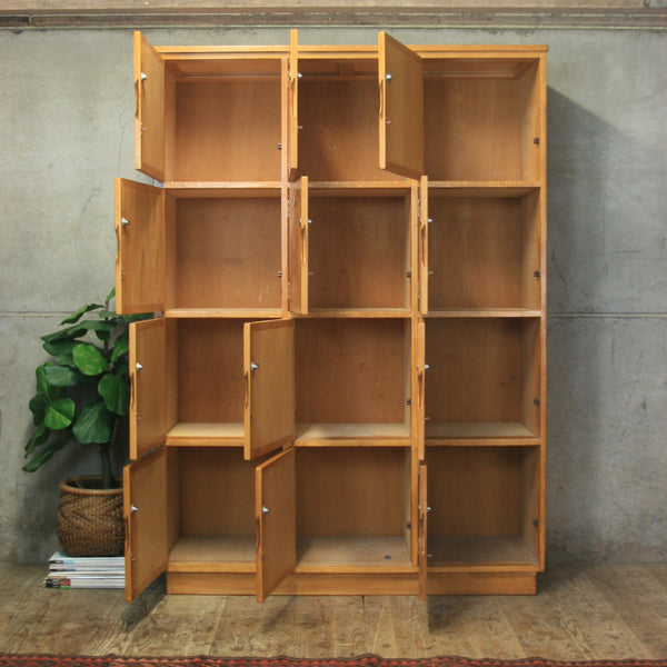 Vintage School Gym Wooden Lockers - 0707c