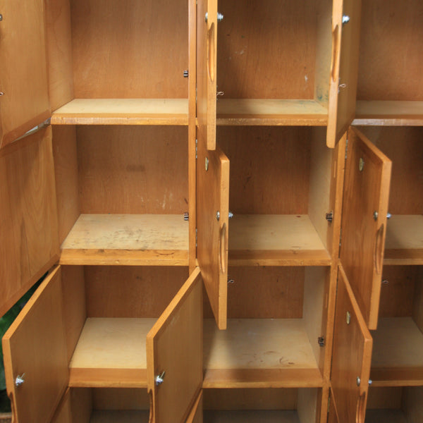 Vintage School Gym Wooden Lockers - 0707c