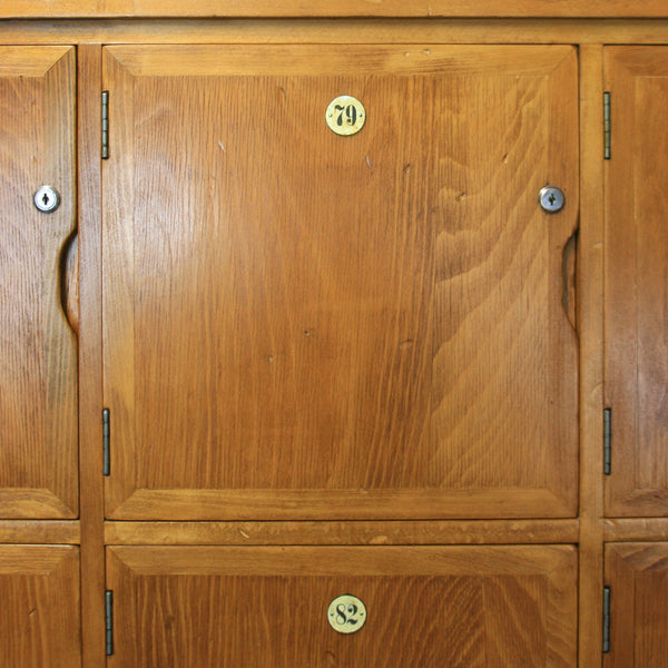 Vintage School Gym Wooden Lockers - 0707c