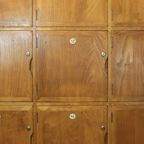 Vintage School Gym Wooden Lockers - 0707c