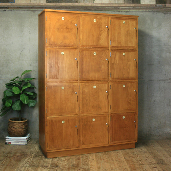 Vintage School Gym Wooden Lockers - 0707c