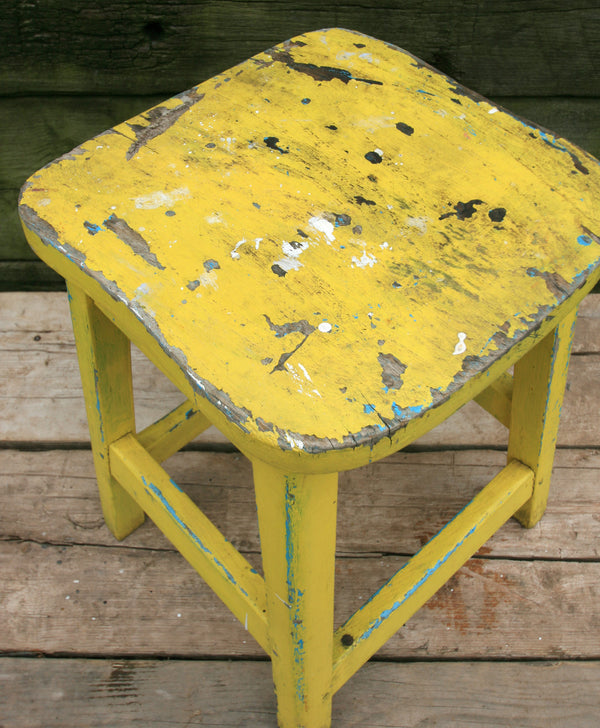 Vintage 1960s Rough Luxe School Lab Stool