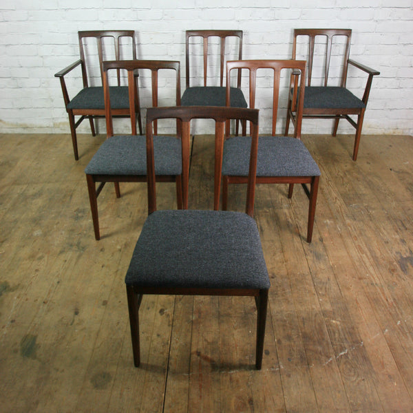 Set of Six Younger 1960s Afromosia Dining Chairs