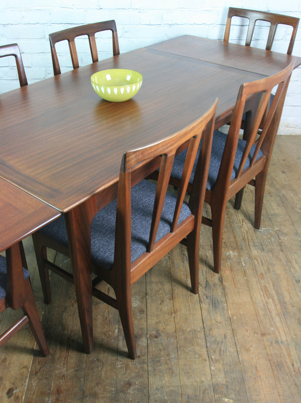 **For Jolene** Vintage Younger Fonseca Extending Dining Table & 6 x dining chairs all newly upholstered
