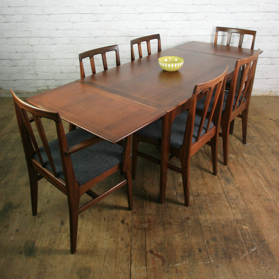 Set of Six Younger 1960s Afromosia Dining Chairs