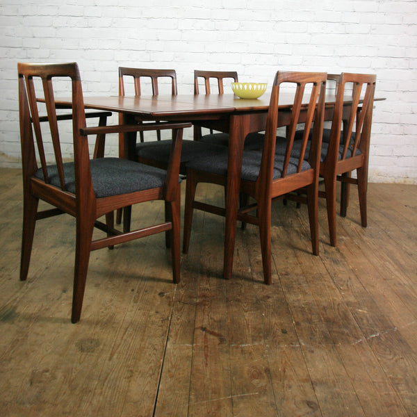 **For Jolene** Vintage Younger Fonseca Extending Dining Table & 6 x dining chairs all newly upholstered