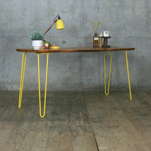 Waney Edge Elm Hairpin Table/Desk