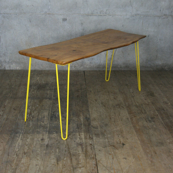 Waney Edge Elm Hairpin Table/Desk
